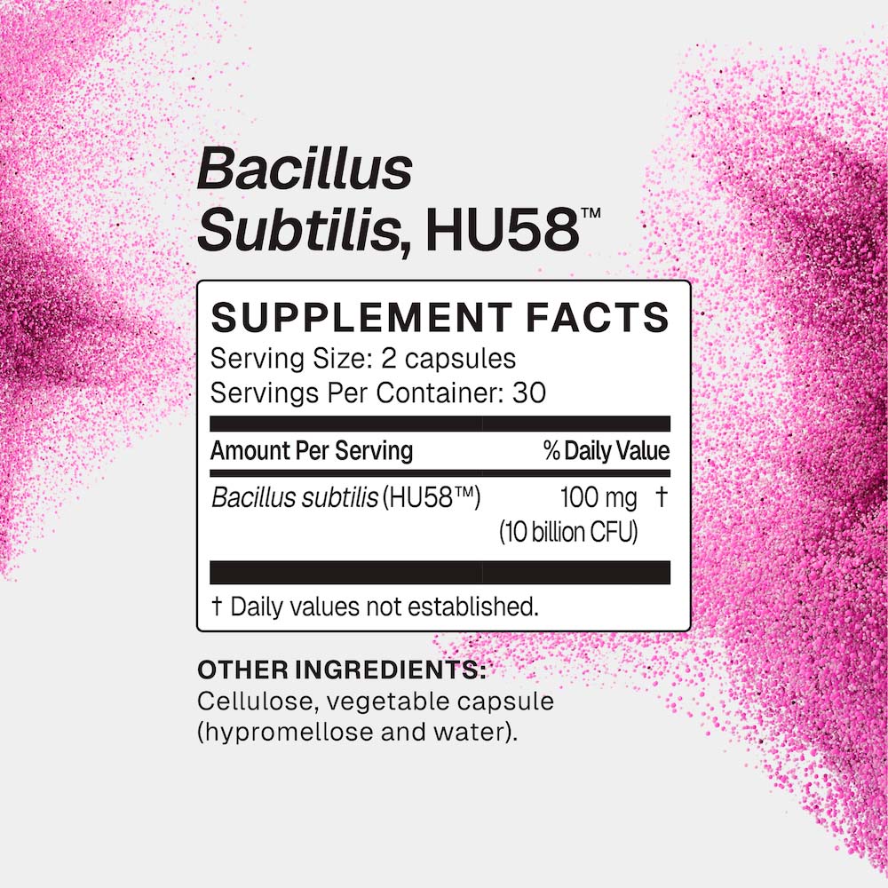 Microbiome Labs, HU58 Bacillus Subtilis Single-Strain Probiotic, 10 billion CFU, 60 Caps