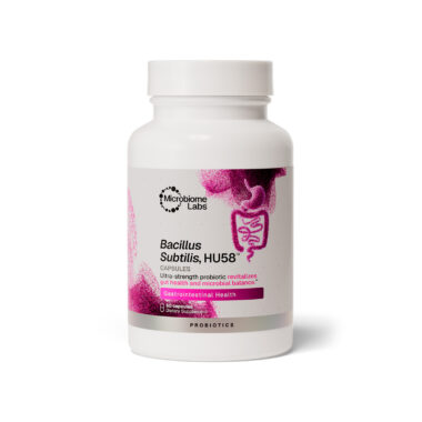 Microbiome Labs, HU58 Bacillus Subtilis Single-Strain Probiotic, 10 billion CFU, 60 Caps