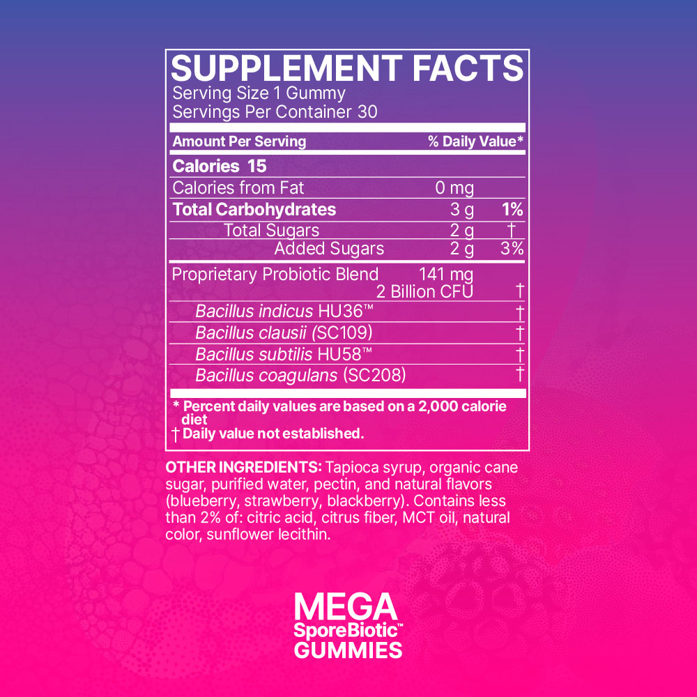 Microbiome Labs, MegaSporeBiotic Gummies For Kids Probiotic, Berry, 2 billion CFU, 30 ct