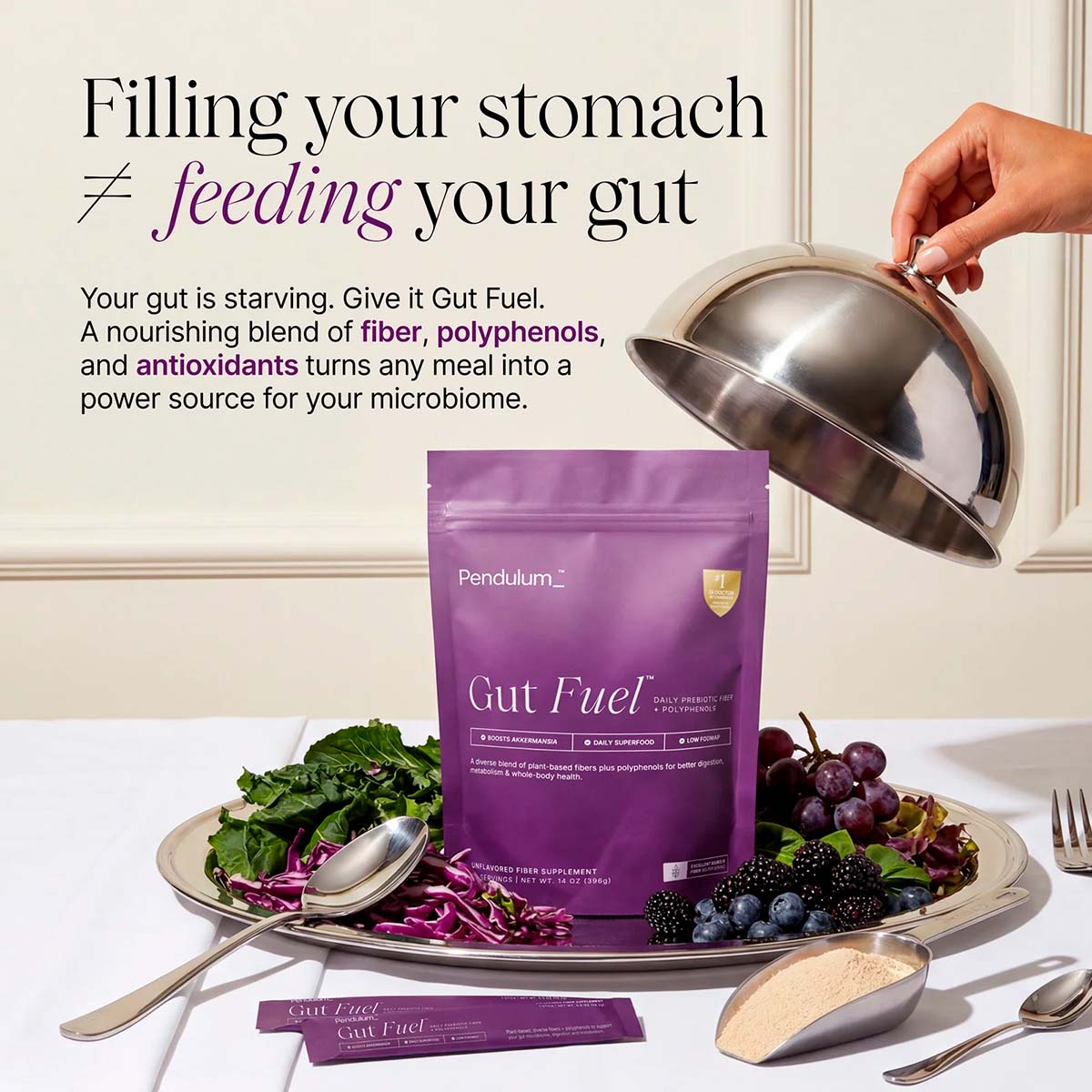 Pendulum, Gut Fuel Daily Prebiotic Fiber + Polyphenols, 14 oz