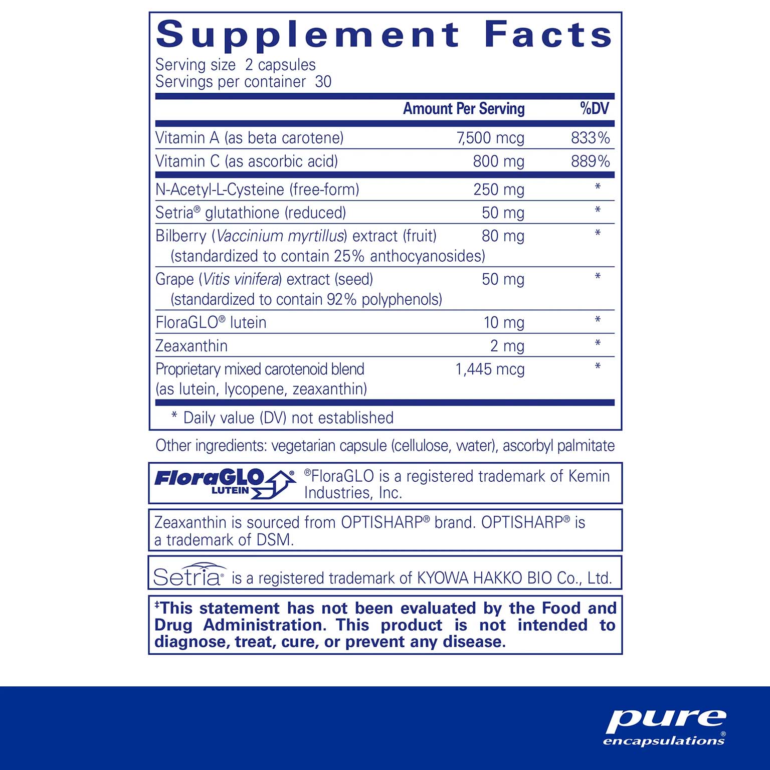 Pure Encapsulations, Macular Support Formula for Healthy Eyes, 60 Caps