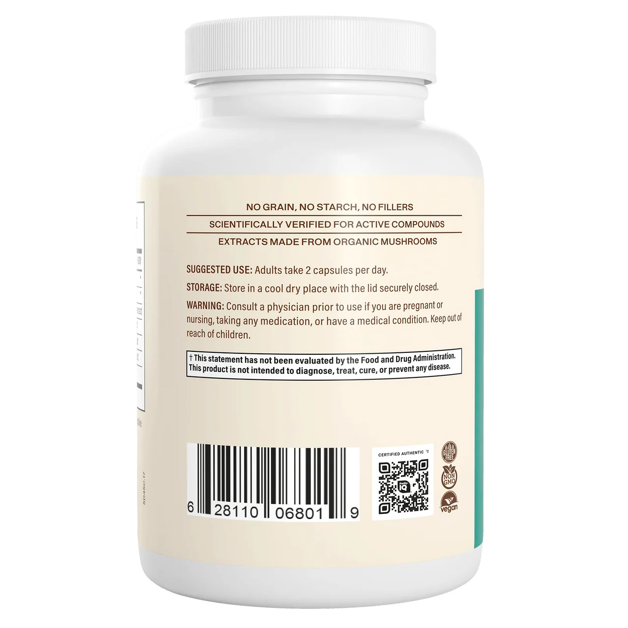 Real Mushrooms, 5 Defenders Mushroom Blend Immune Strength, 1000 mg, 90 Caps
