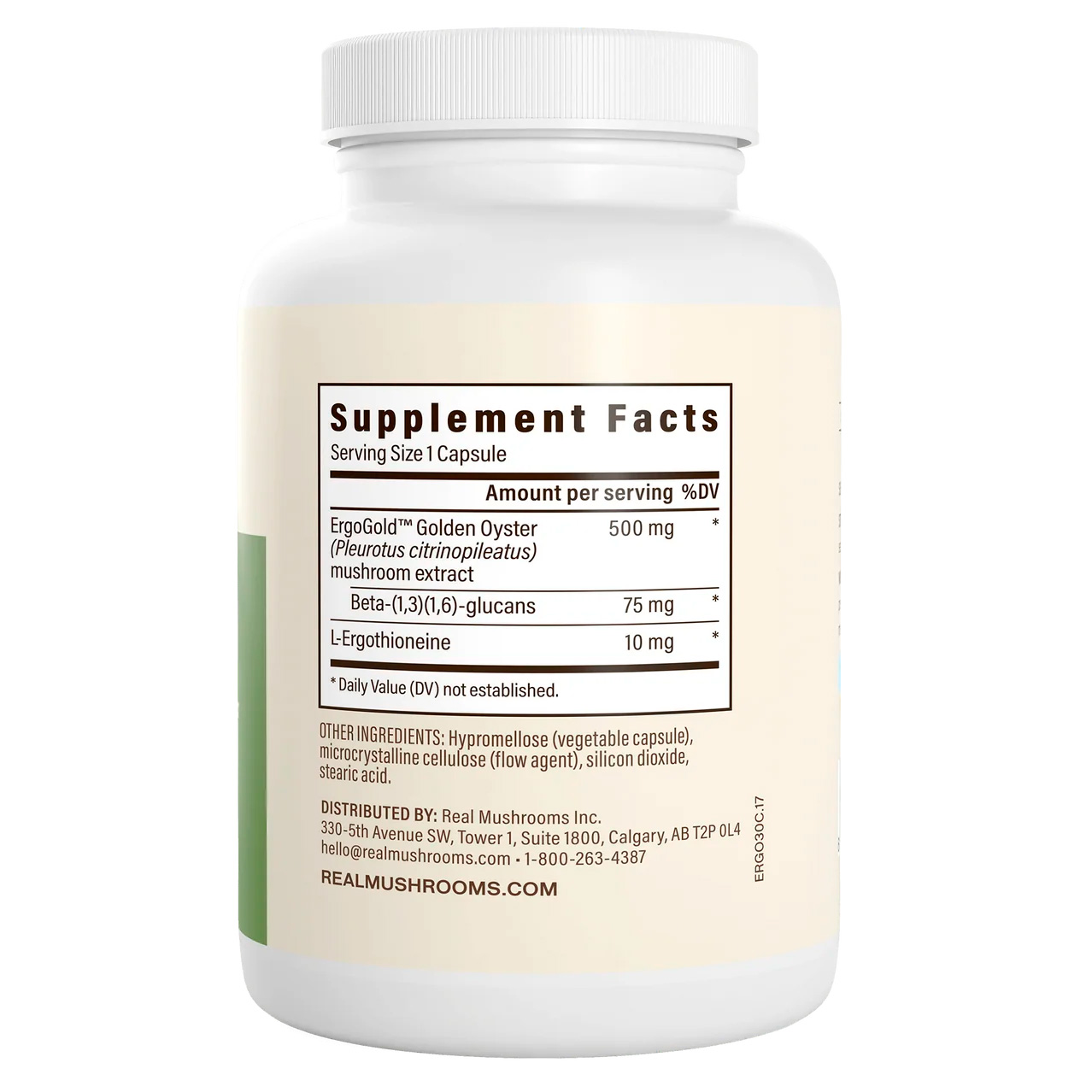 Real Mushrooms, Ergo+ L-Ergothioneine Golden Oyster Mushroom, 10 mg, 60 Caps