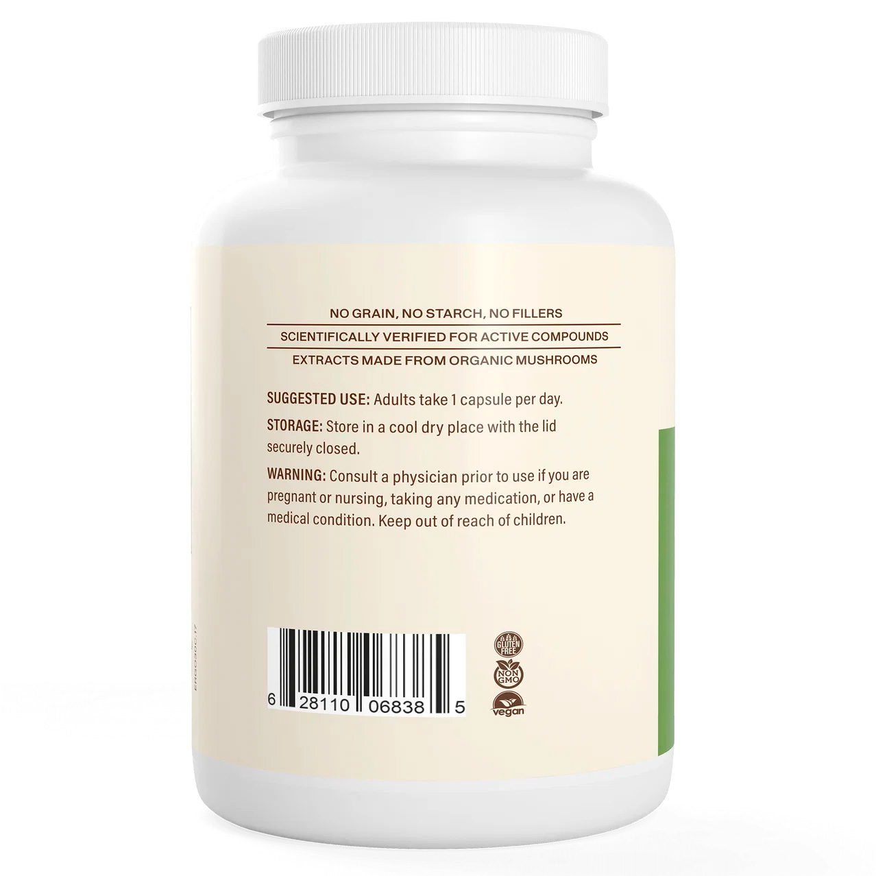 Real Mushrooms, Ergo+ L-Ergothioneine Golden Oyster Mushroom, 10 mg, 60 Caps