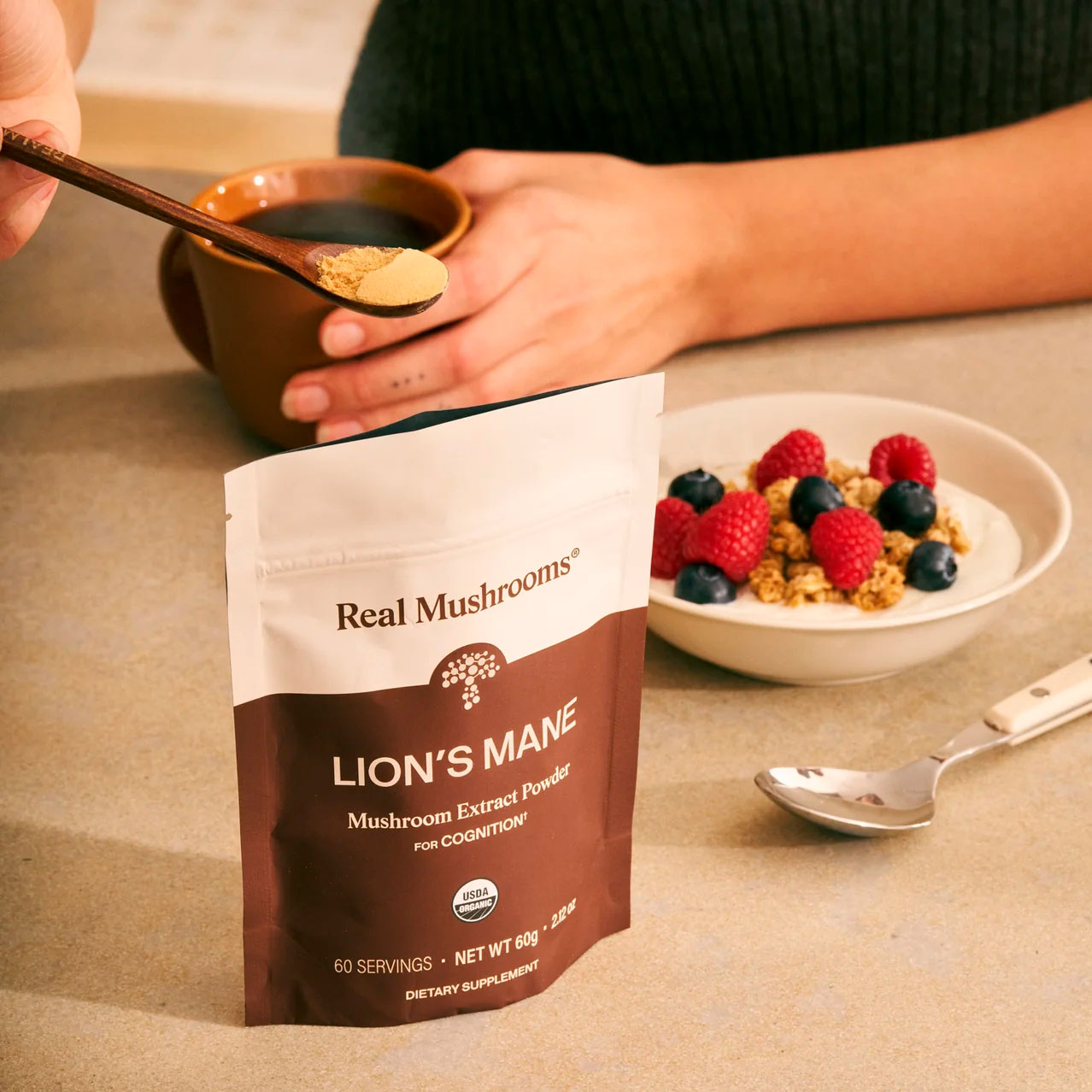Real Mushrooms, Lion’s Mane Extract Powder Cognition, 1000 mg, 2.12 oz