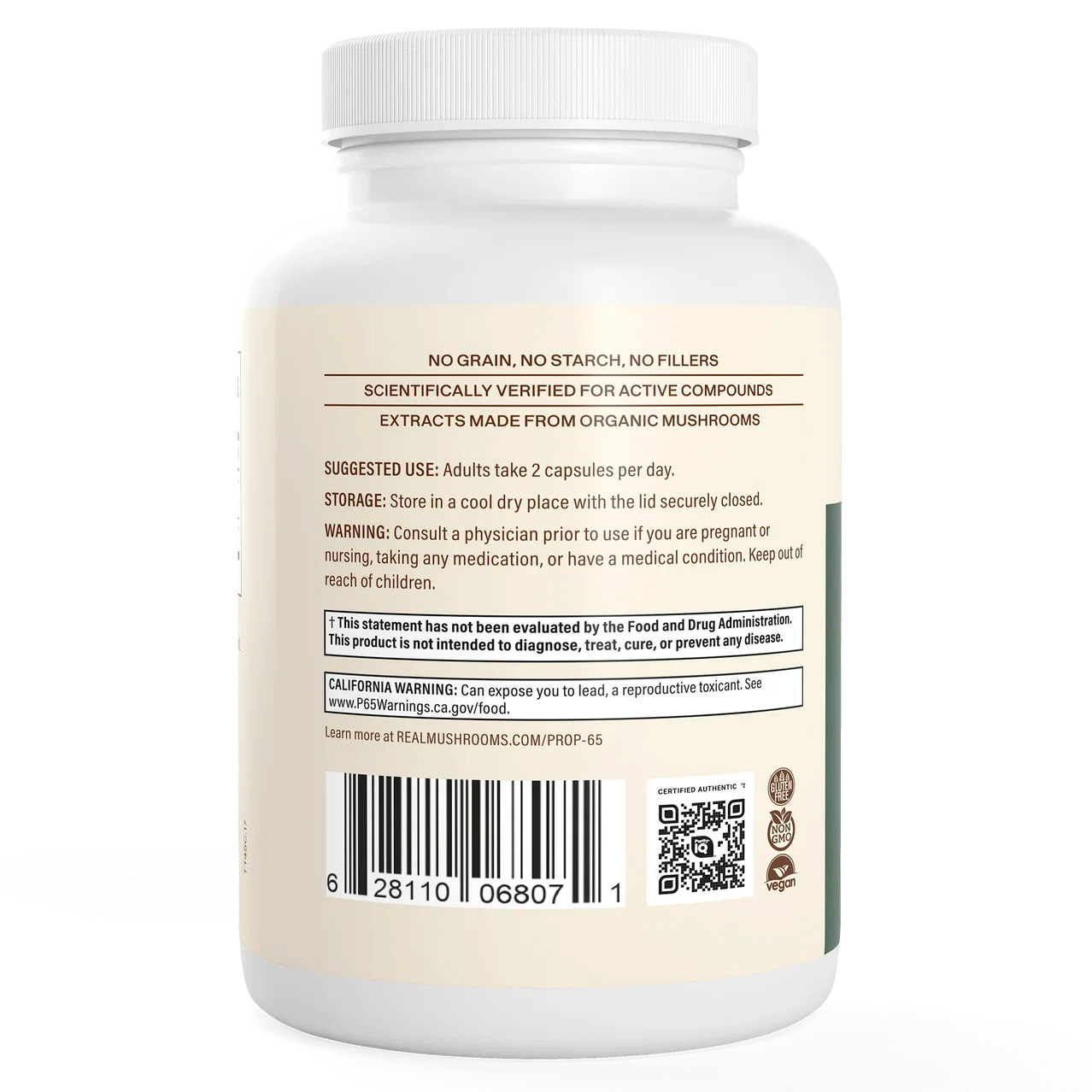 Real Mushrooms, Turkey Tail Extract Immune Support, 1000 mg, 90 Caps