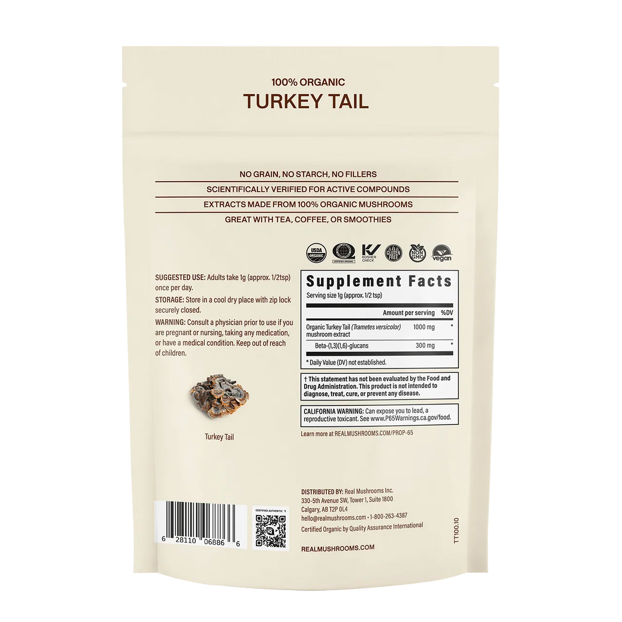 Real Mushrooms, Turkey Tail Extract Powder Immune Support, 1000 mg, 1.59 oz 2