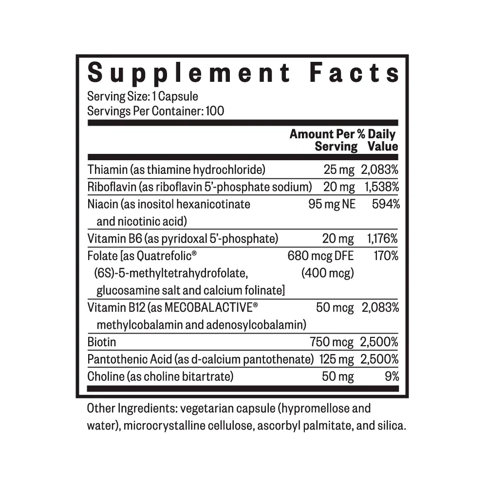 Seeking Health, B Complex Plus with Choline, 100 Caps