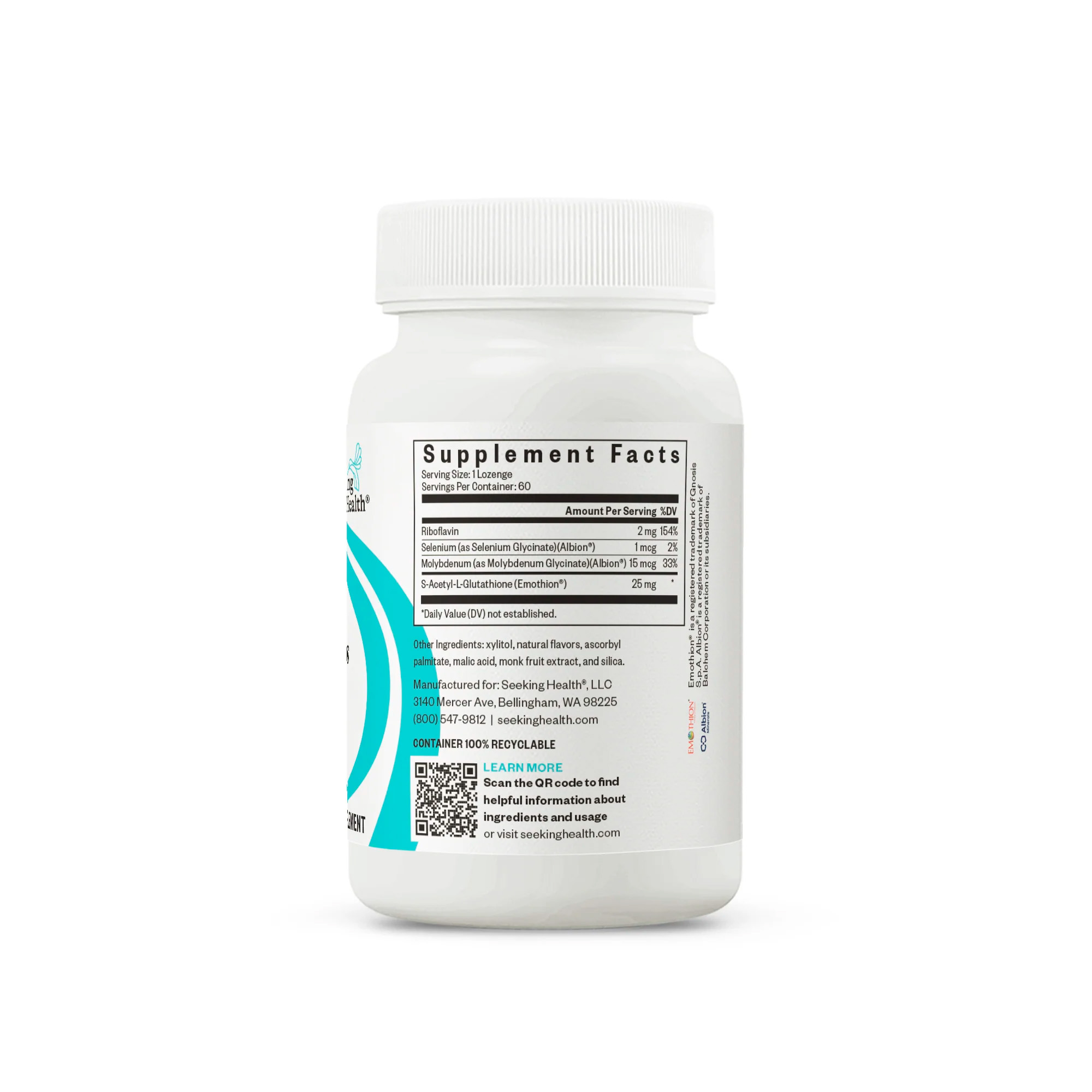 Seeking Health, Glutathione with Cofactors, 25 mg, 60 Lozenges