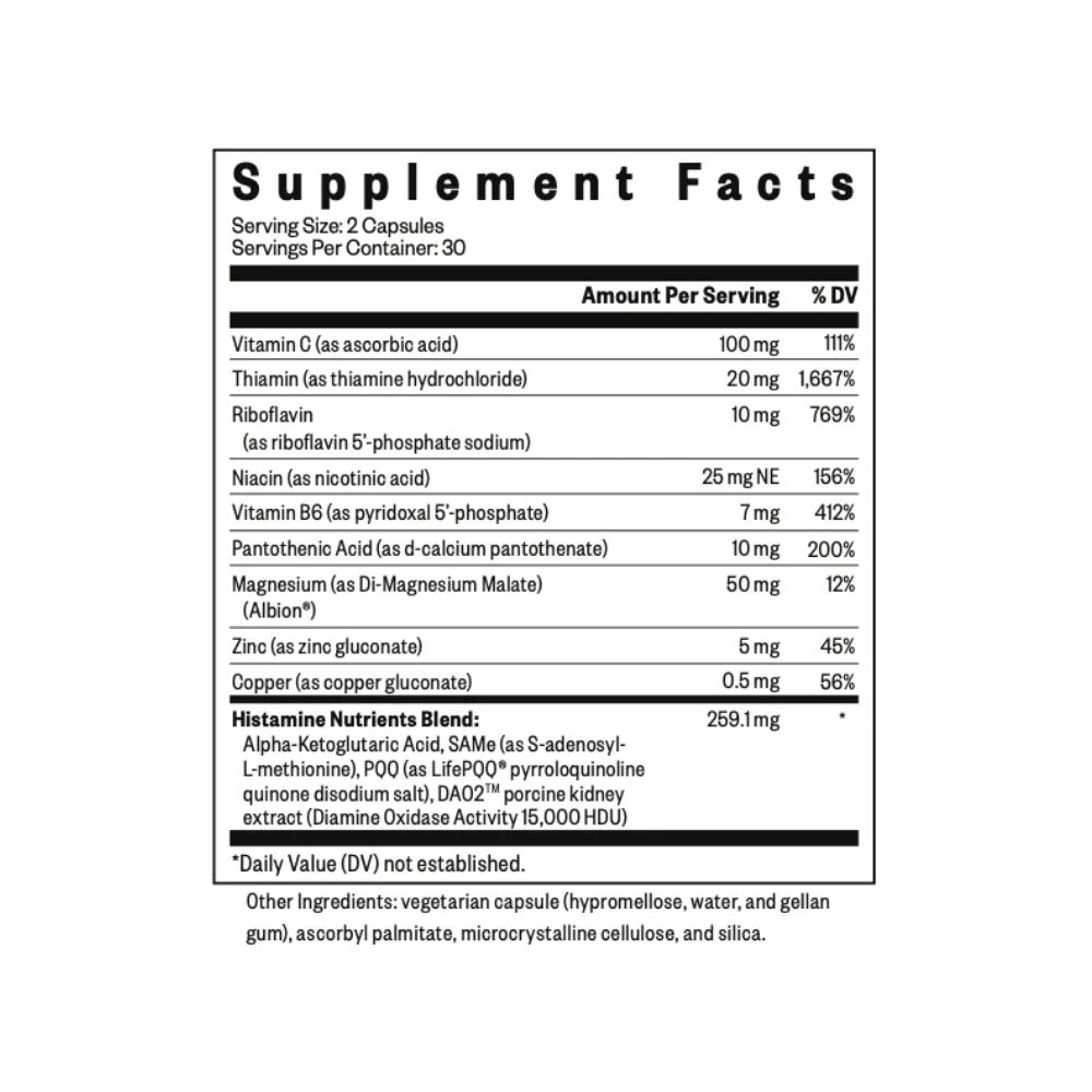 Seeking Health, Histamine Nutrients, 60 Caps