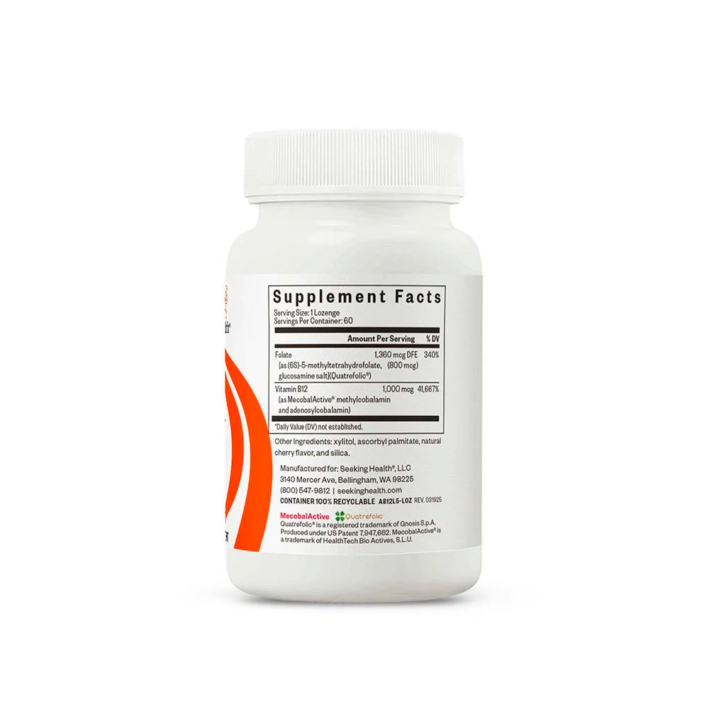 Seeking Health, Methyl B12 with L-Methylfolate, 1000 mcg, 60 Lozenges