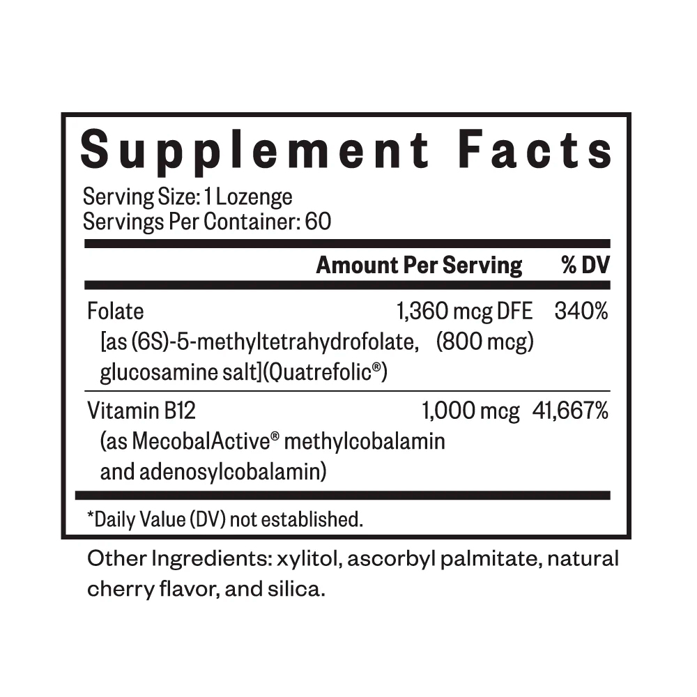 Seeking Health, Methyl B12 with L-Methylfolate, 1000 mcg, 60 Lozenges
