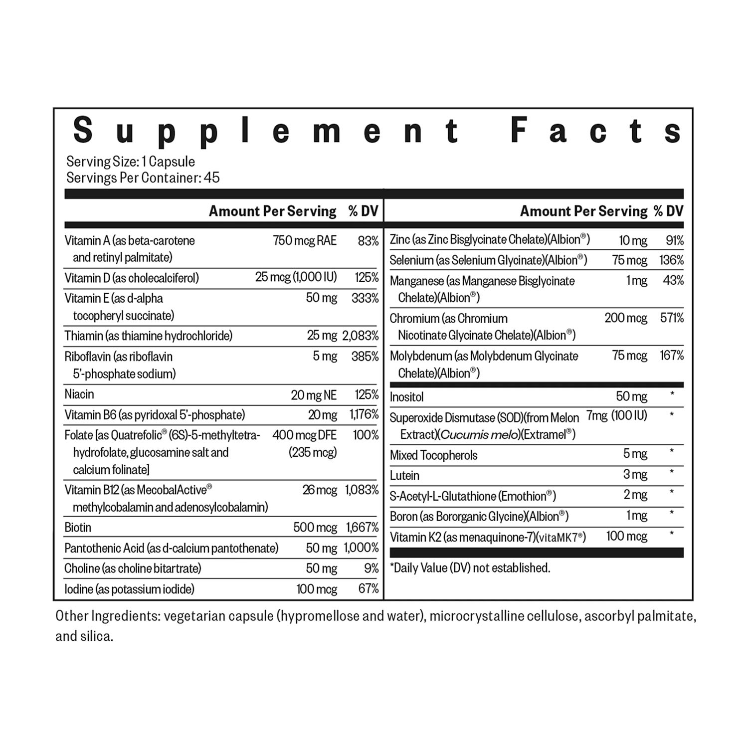 Seeking Health, Multivitamin One, 45 Caps