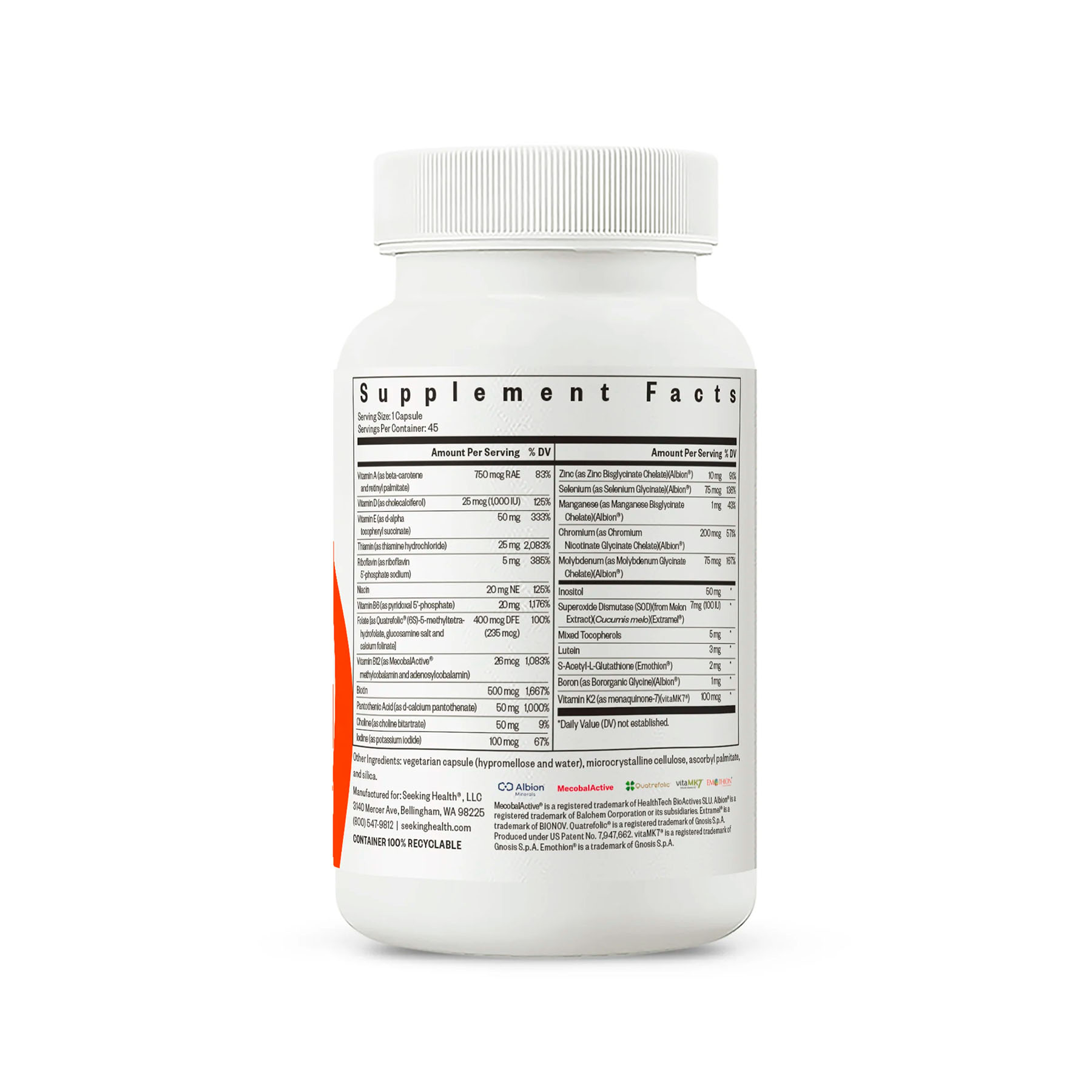 Seeking Health, Multivitamin One, 45 Caps