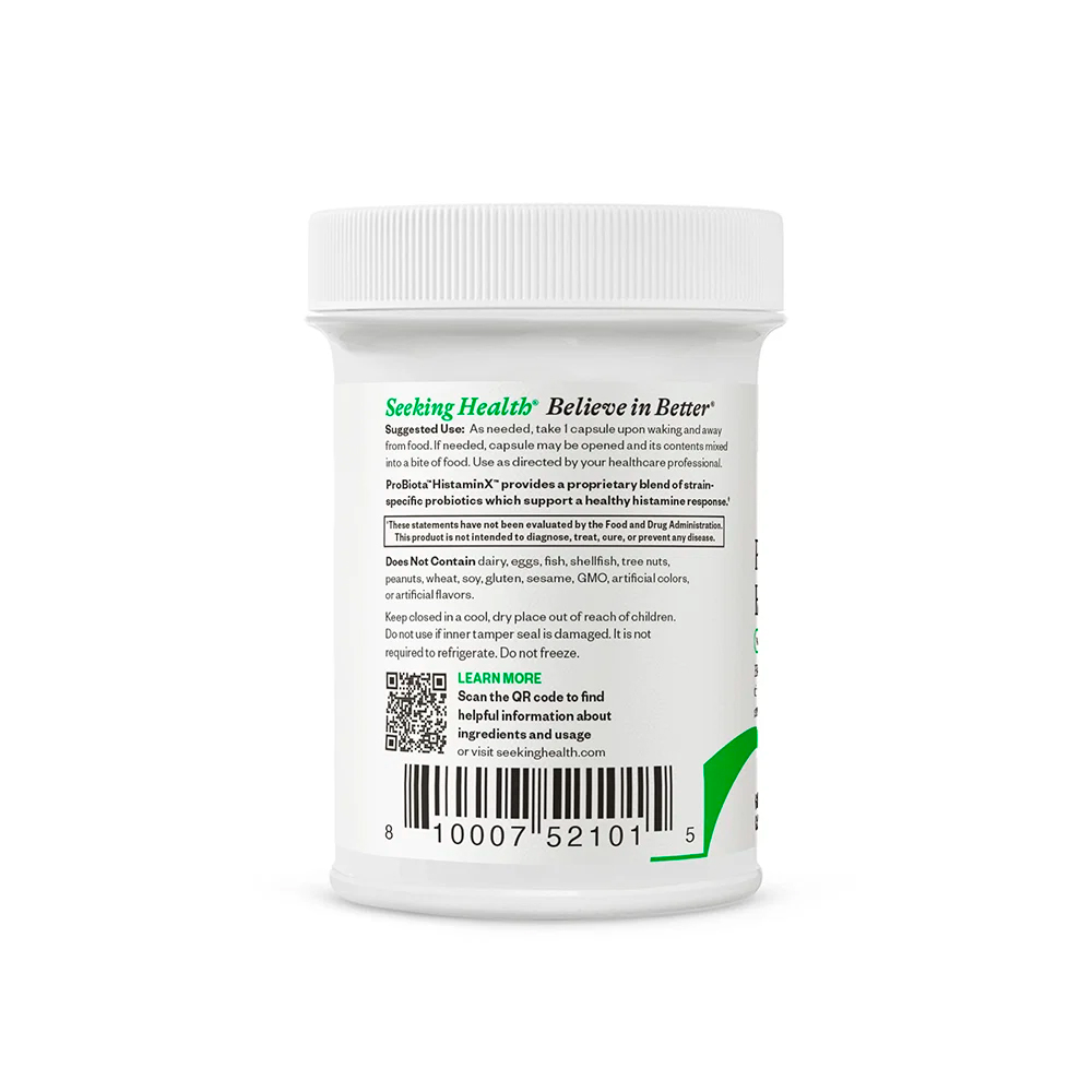 Seeking Health, ProBiota HistaminX, 10 Billion CFU, 60 Caps