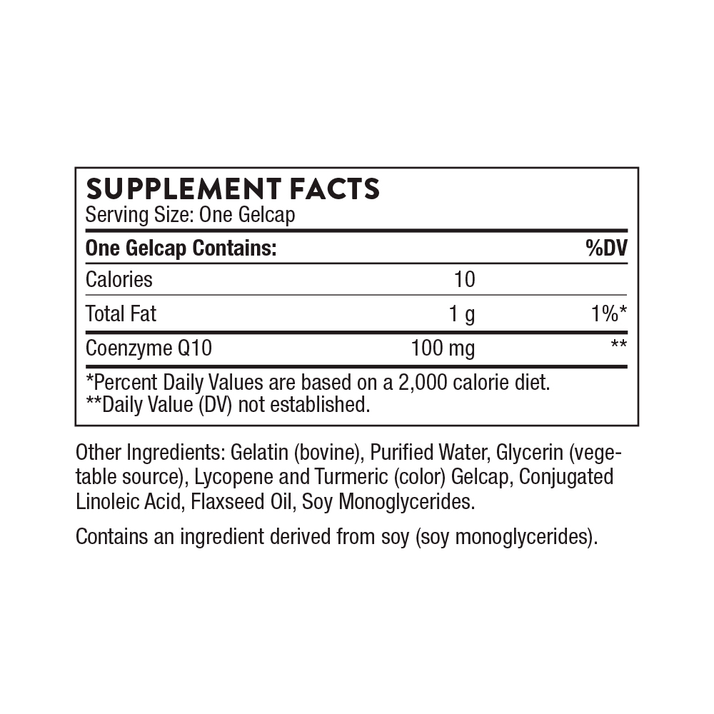 Thorne, CoQ10 Ubiquinone, 100 mg, 60 Gelcaps
