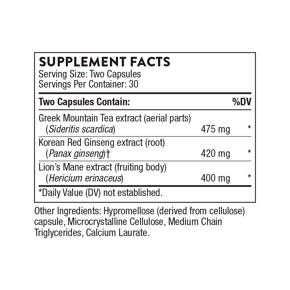 Thorne, Ginseng Plus with Lion’s Mane, 420mg, 400mg, 60 Caps