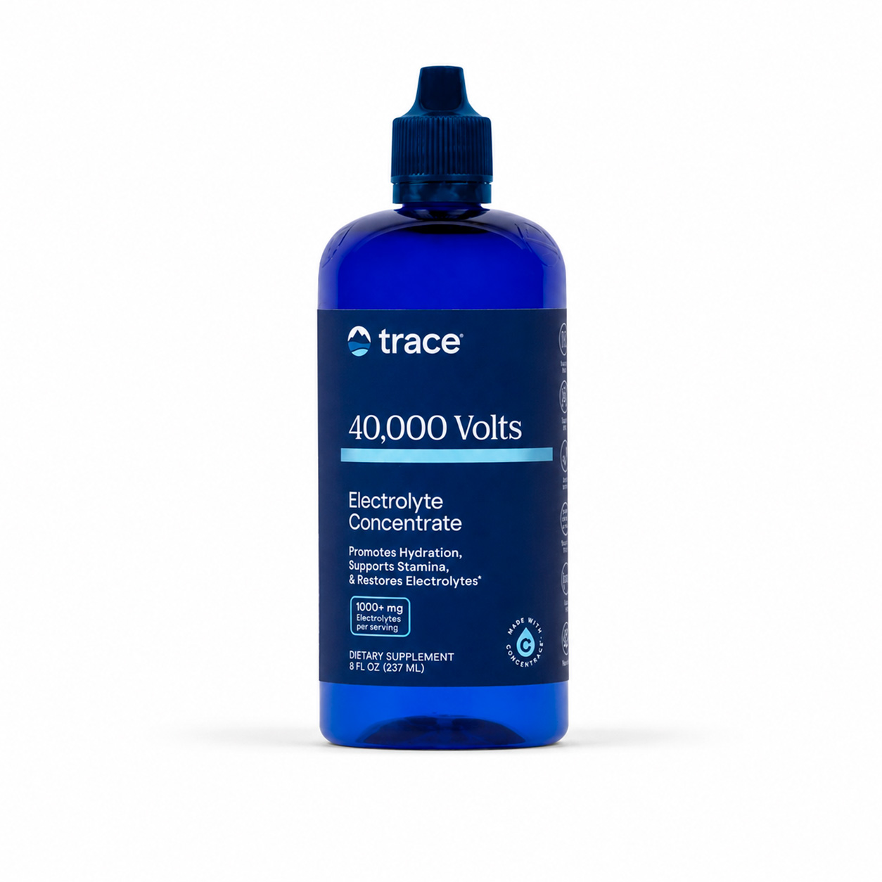 Trace Minerals, 40,000 Volts Electrolyte Concentrate, 1000+ mg, 8 fl oz Trace Minerals, 40,000 Volts Electrolyte Concentrate, 1000+ mg, 8 fl oz