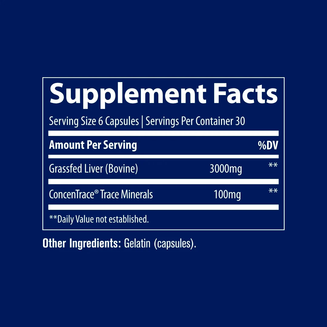 Trace Minerals, Beef Liver, 3000 mg, 180 Caps