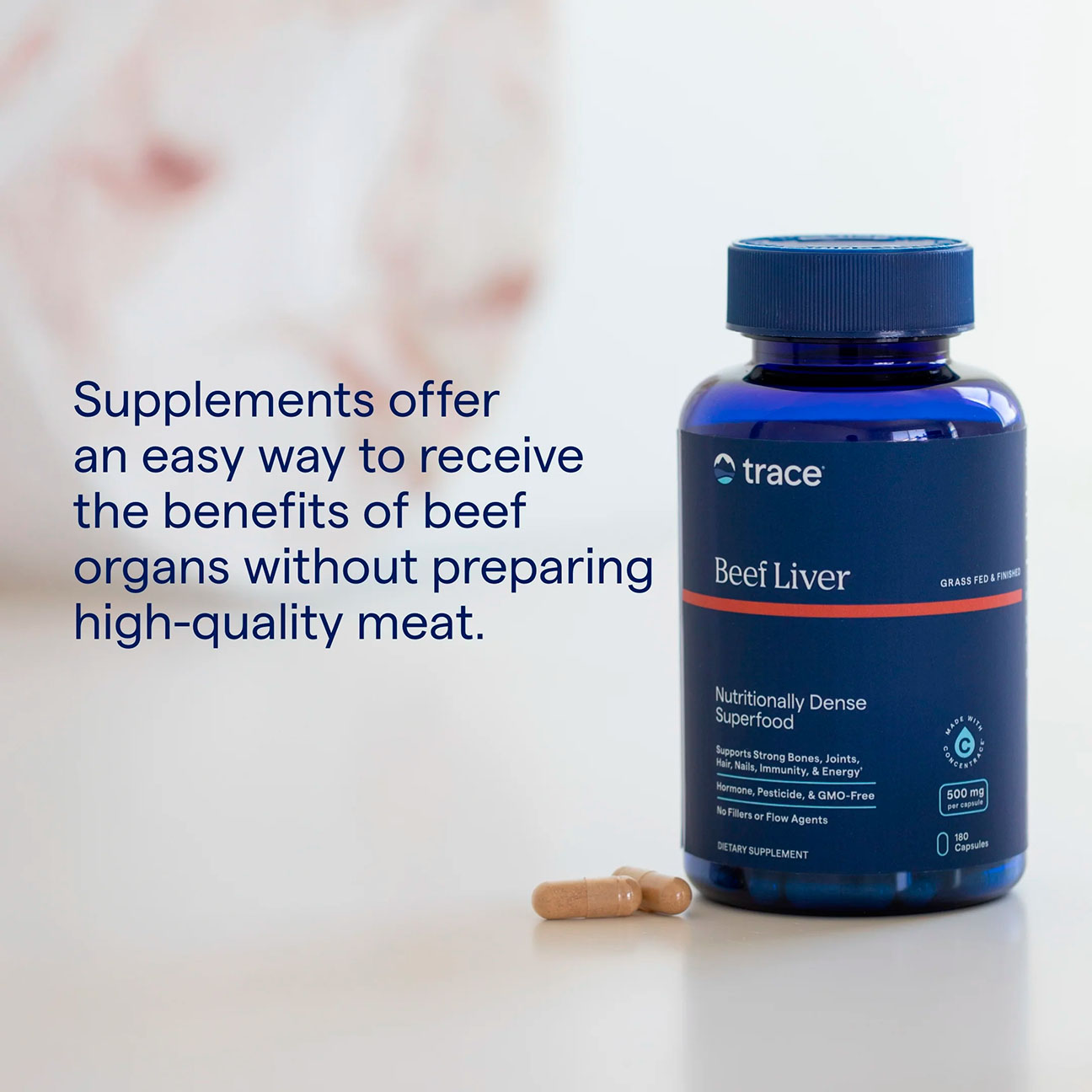 Trace Minerals, Beef Liver, 3000 mg, 180 Caps