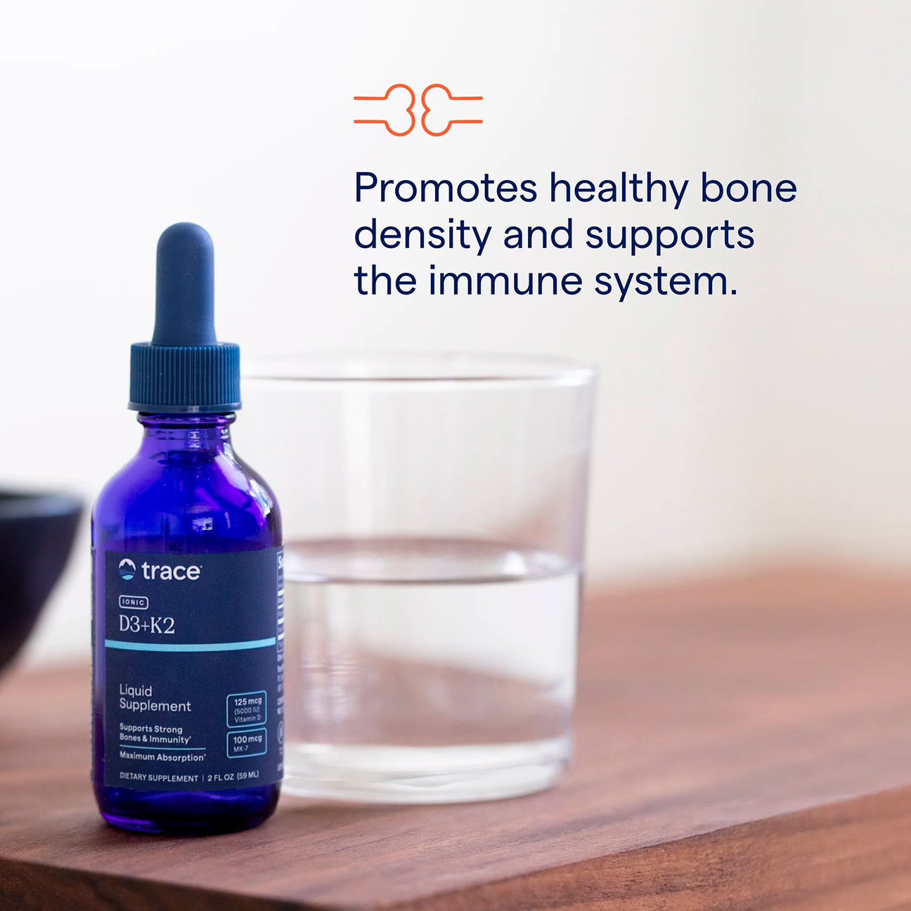 Trace Minerals, Ionic D3+K2, 125 mcg (5000 IU), 100 mcg, 2 fl oz