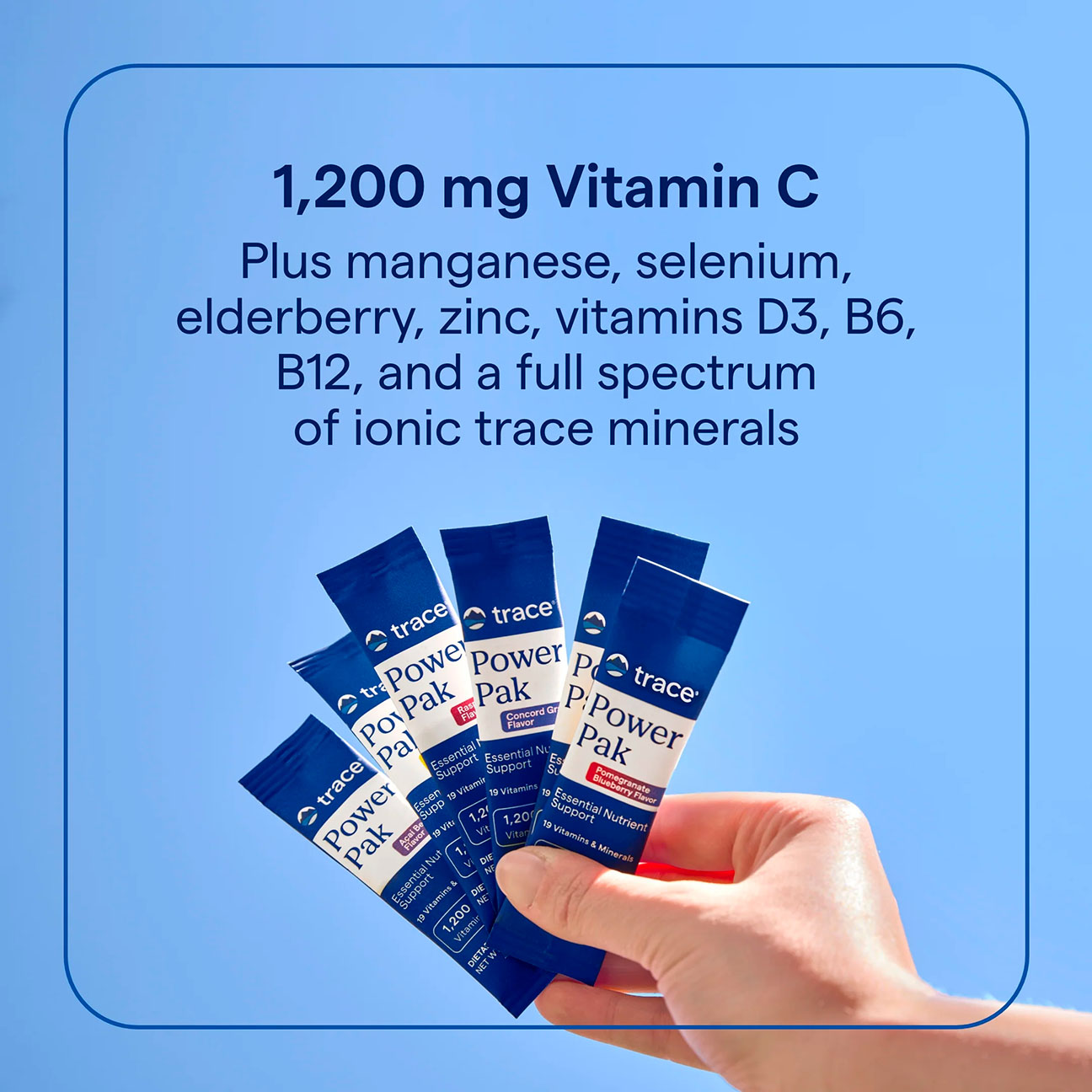 Trace Minerals, Power Pak Electrolytes Powder , Lemon Lime, Vitamin C 1200 mg, 30 ct