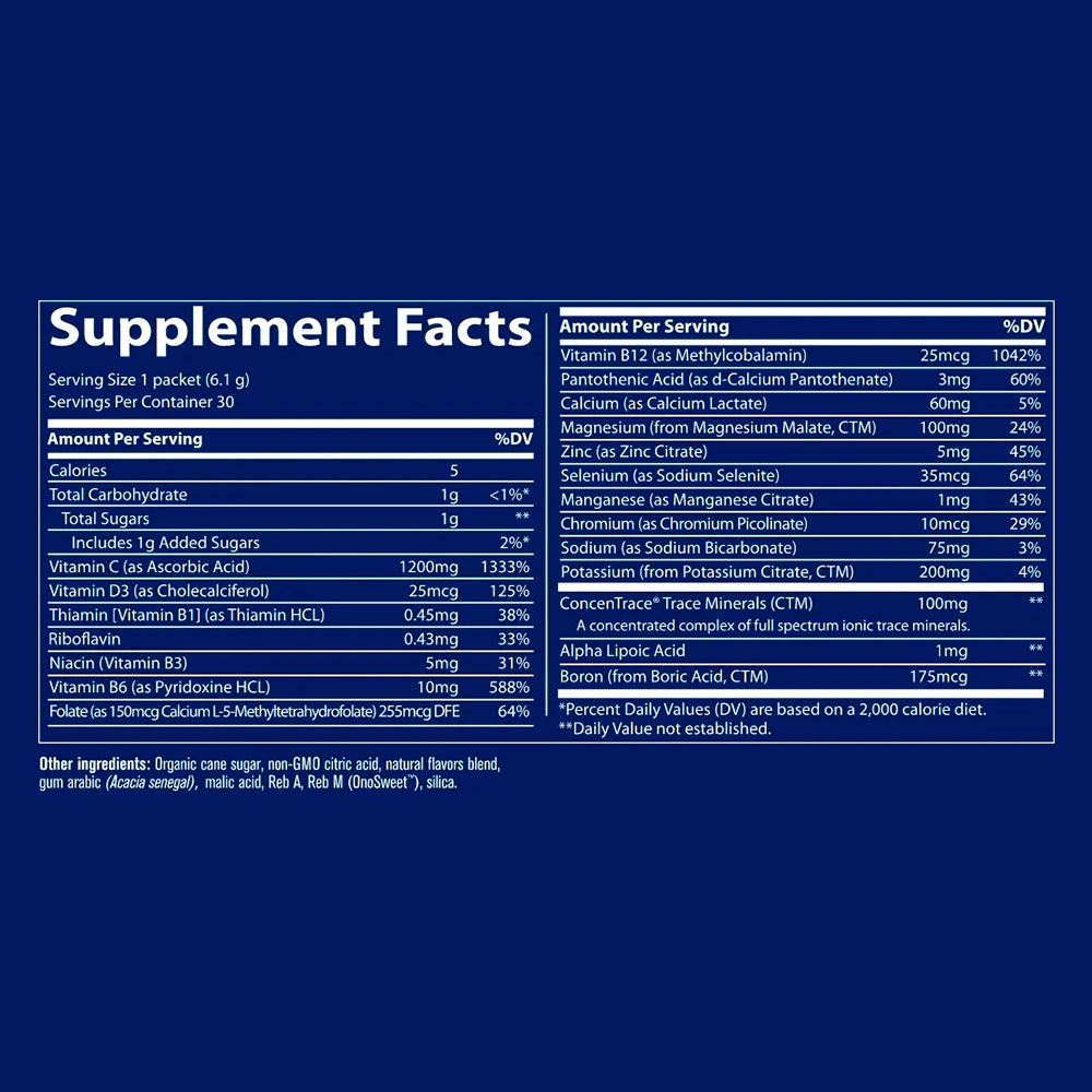 Trace Minerals, Power Pak Electrolytes Powder, Watermelon, Vitamin C 1200 mg, 30 ct