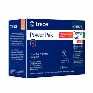 Trace Minerals, Power Pak Electrolytes Powder, Watermelon, Vitamin C 1200 mg, 30 ct