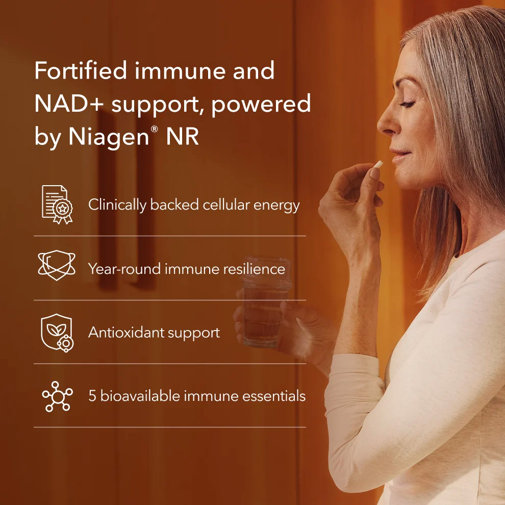 Tru Niagen, Niagen Immune NR with Vitamins C & D + Minerals, 100 mg, 30 Vegicaps