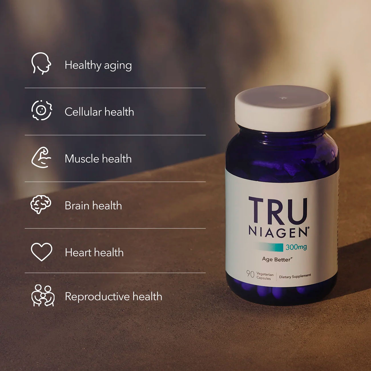 Tru Niagen, Niagen NR Age Better, 300 mg, 90 Vegicaps
