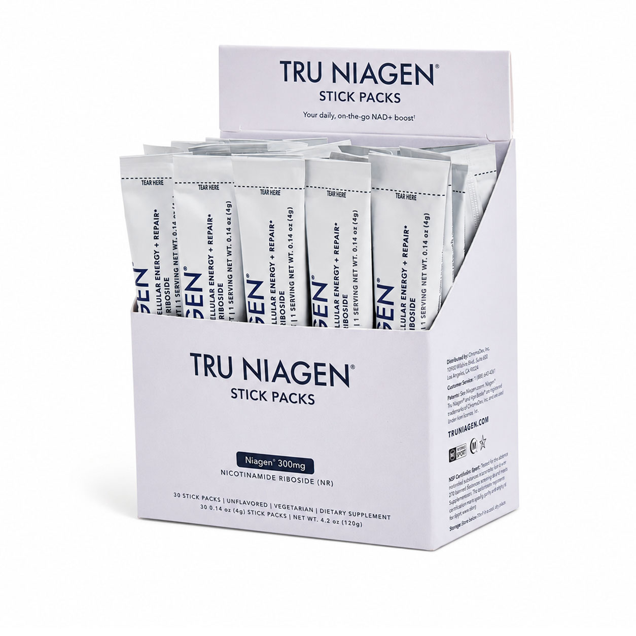 Tru Niagen, Niagen NR Stick Packs, 300 mg, 30 Ct Tru Niagen, Niagen NR Stick Packs, 300 mg, 30 Ct