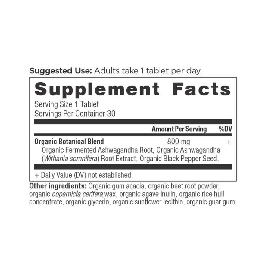 Ancient Nutrition, Organic Ashwagandha, 800 mg, 30 Tabs
