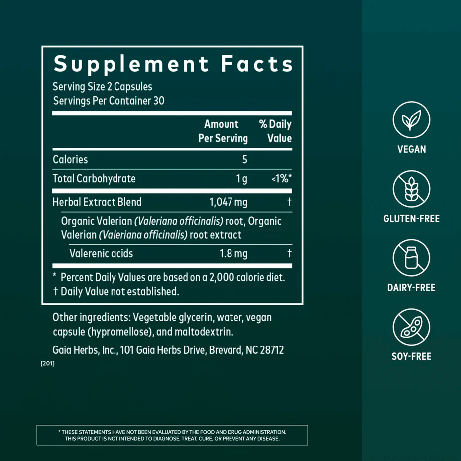 Gaia Herbs, Valerian Root, 60 Liquid Phyto-Caps