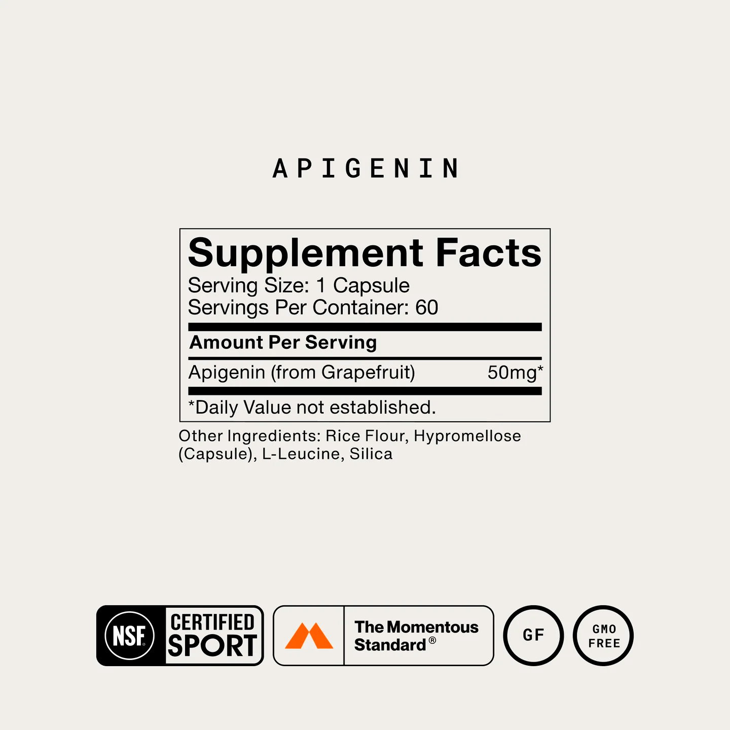 Momentous, Apigenin Sleep Support, 50 mg, 60 Caps