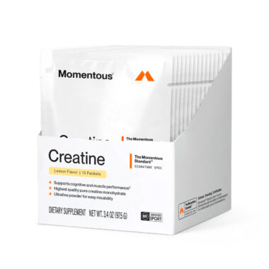 Momentous, Creatine Monohydrate Travel Packs, Lemon, 5 g, 15 Packets