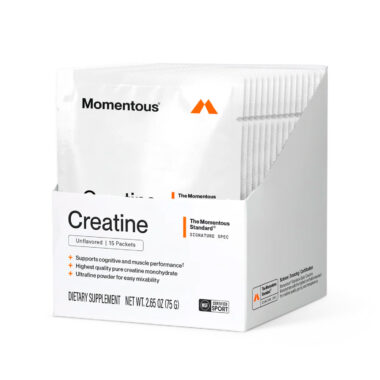 Momentous, Creatine Monohydrate Travel Packs, Unflavored, 5 g, 15 Packets