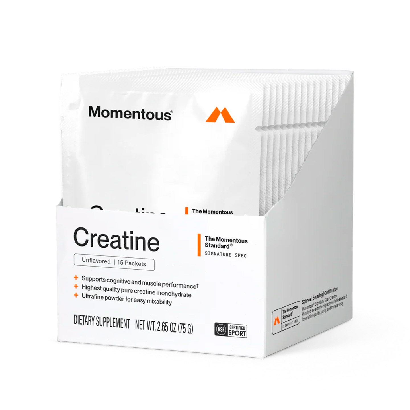 Momentous, Creatine Monohydrate Travel Packs, Unflavored, 5 g, 15 Packets Momentous, Creatine Monohydrate Travel Packs, Unflavored, 5 g, 15 Packets