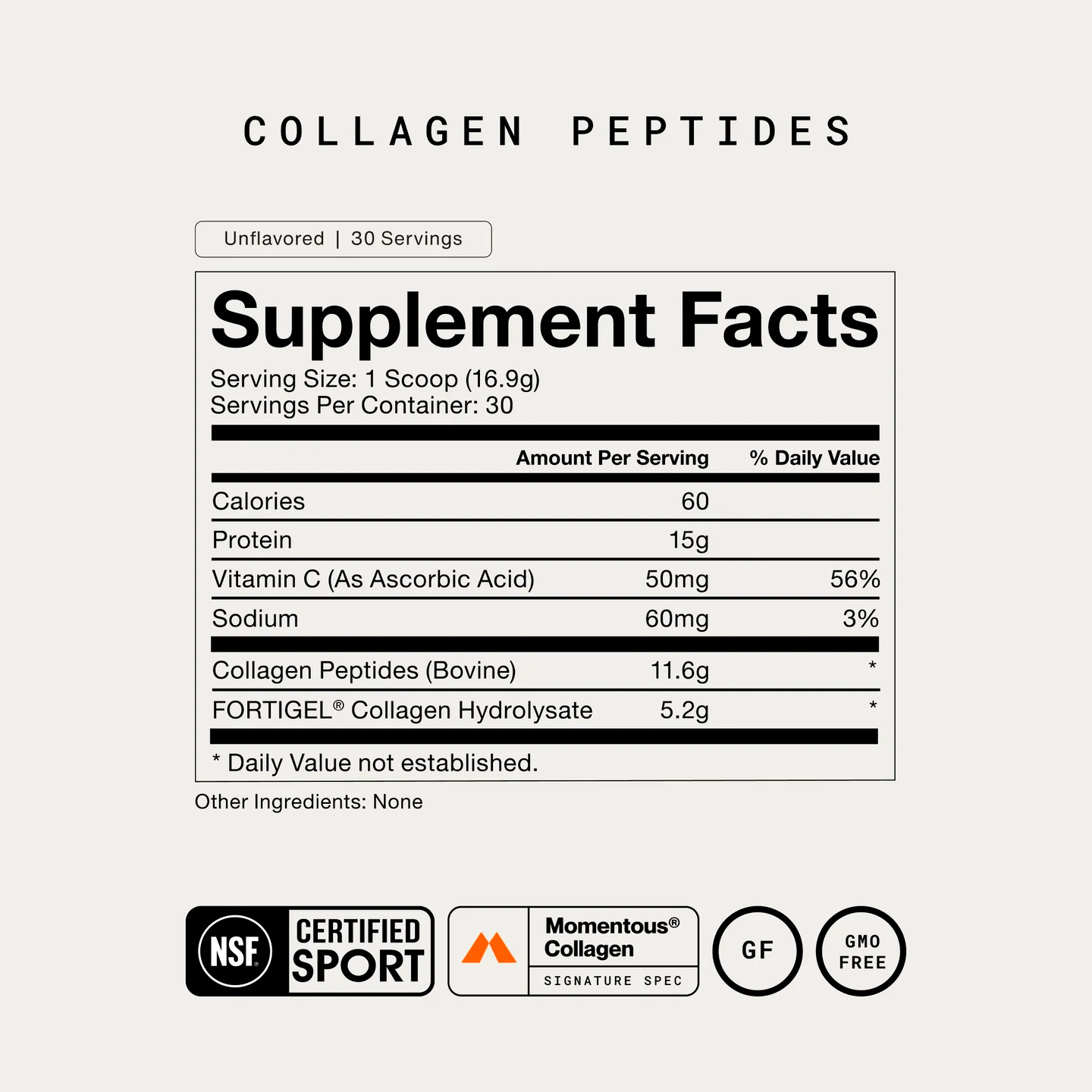 Momentous, Grass-Fed Collagen Peptides, Fortigel, 10 g, 5 g, 1.12 lb