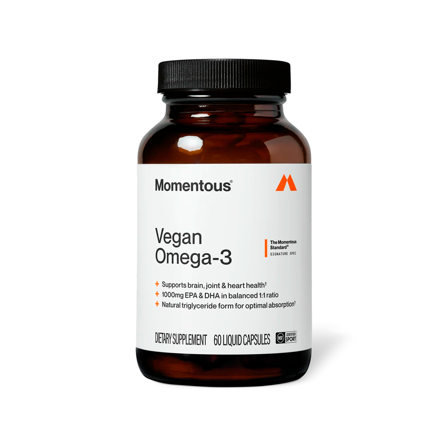 Momentous, Omega-3 Vegan Algae Oil EPA + DHA, 500 mg, 500 mg, 60 Vegicaps