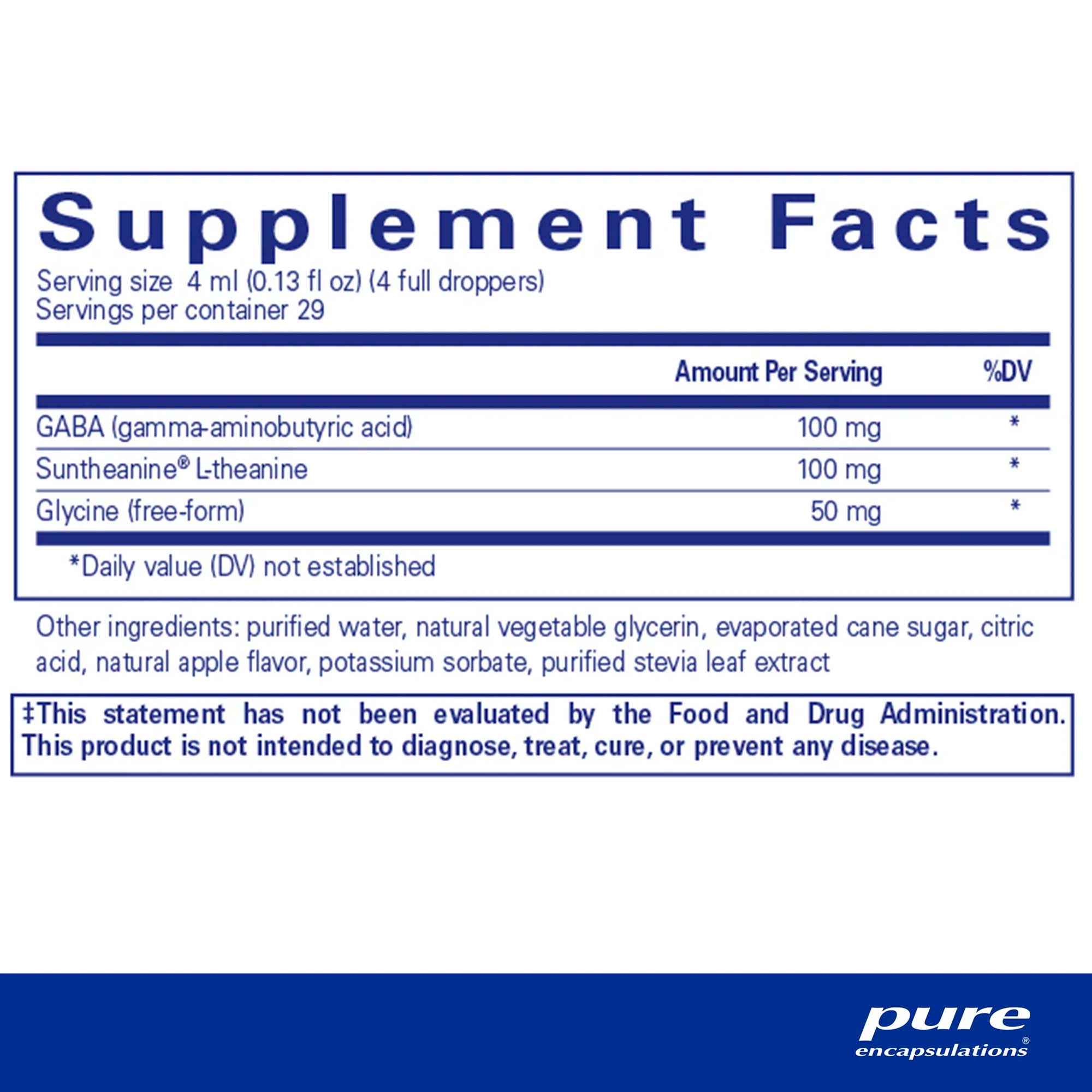 Pure Encapsulations, Pure Tranquility Liquid, 3.92 fl oz