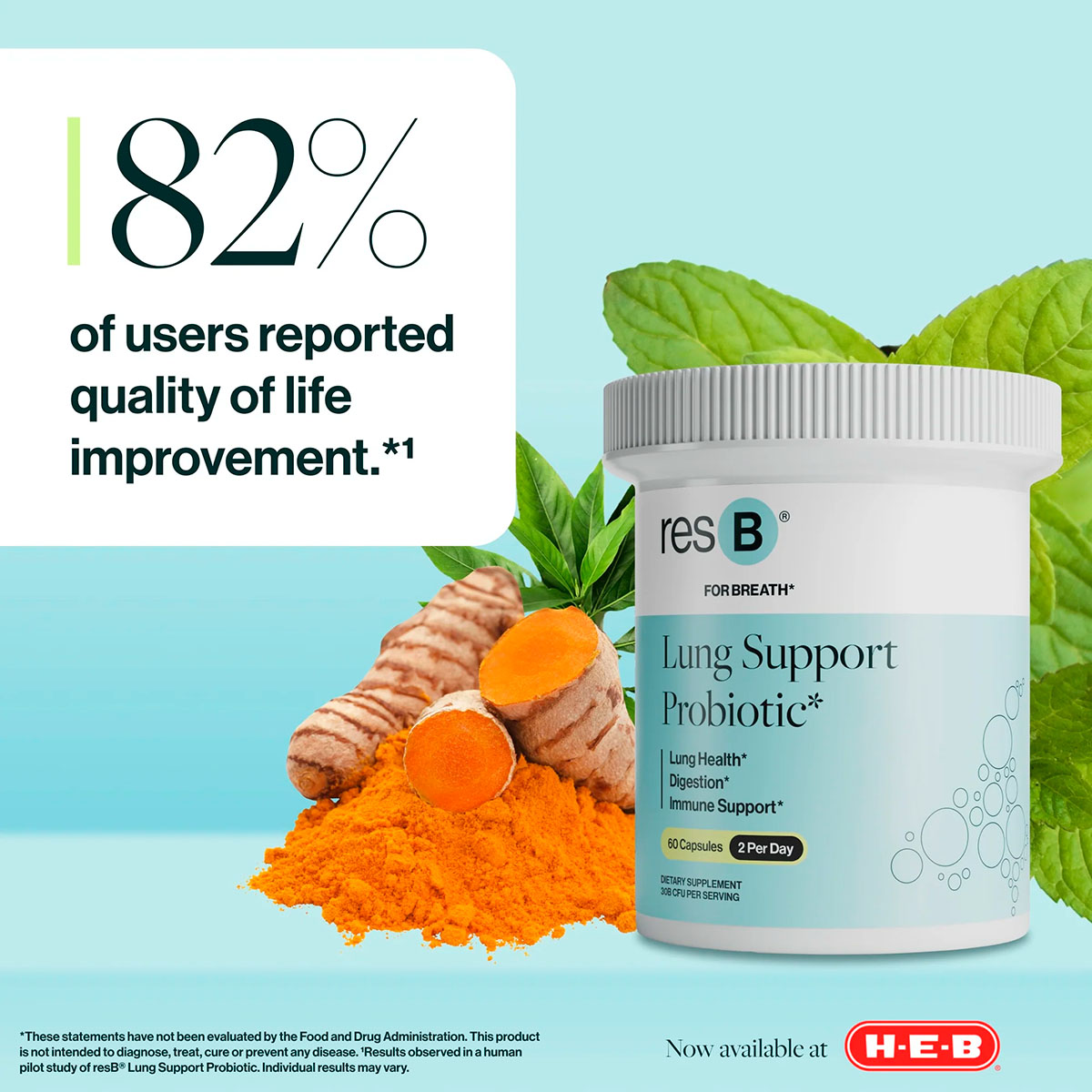 ResBiotic, resB Lung Support Probiotic, 30B CPU, 60 Vegicaps