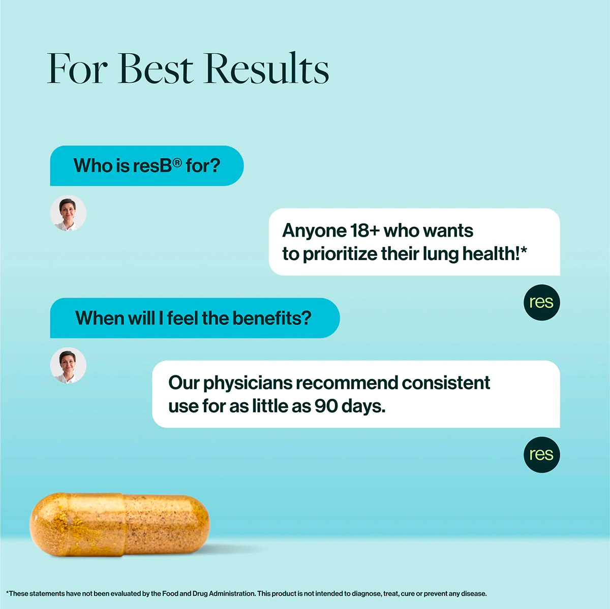 ResBiotic, resB Lung Support Probiotic, 30B CPU, 60 Vegicaps