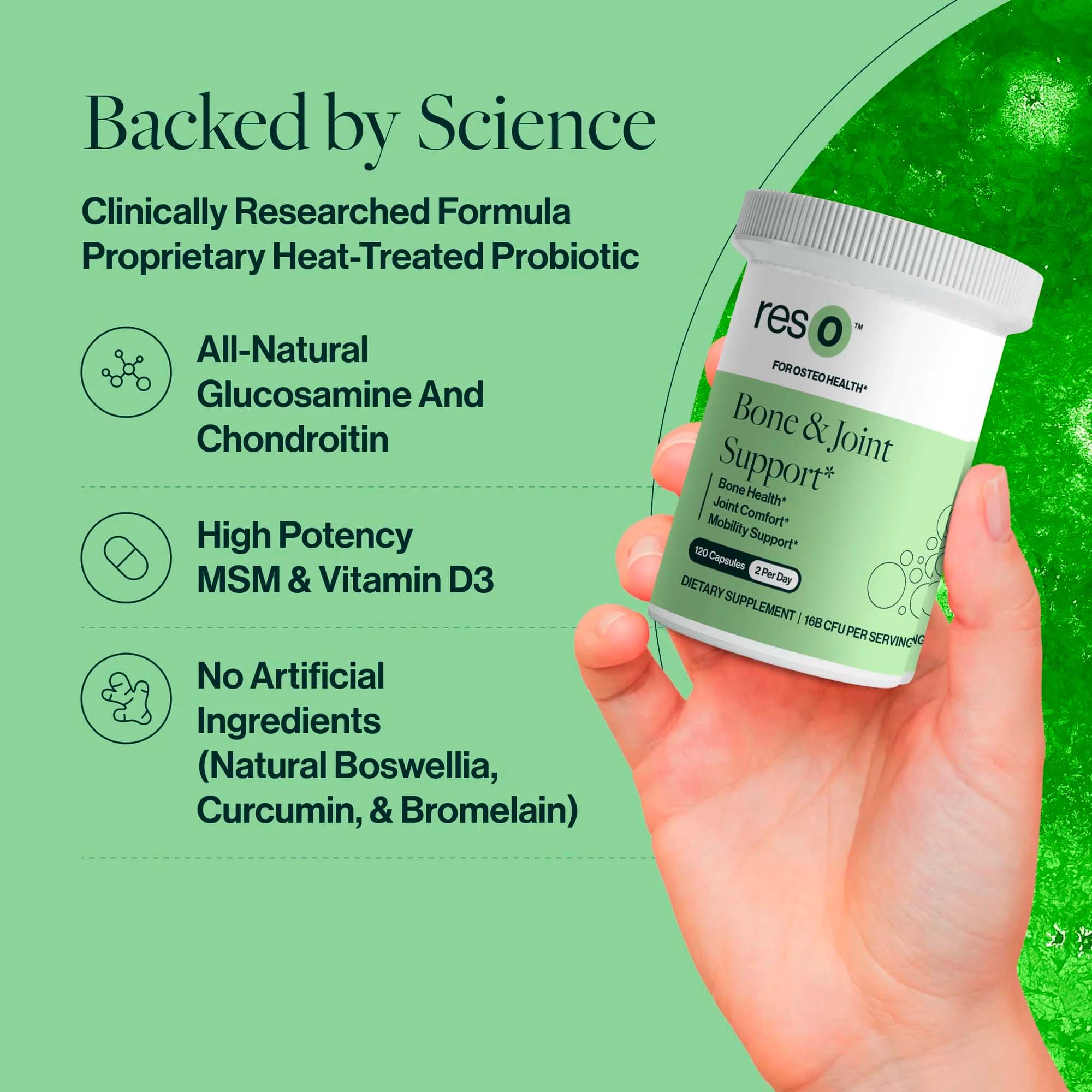 ResBiotic, resO Bone & Joint Support, 16B CFU, 60 Vegicaps