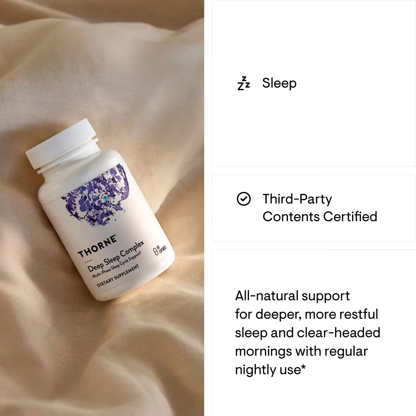 Thorne, Deep Sleep Complex Multi-Phase Cycle Support, 60 Caps