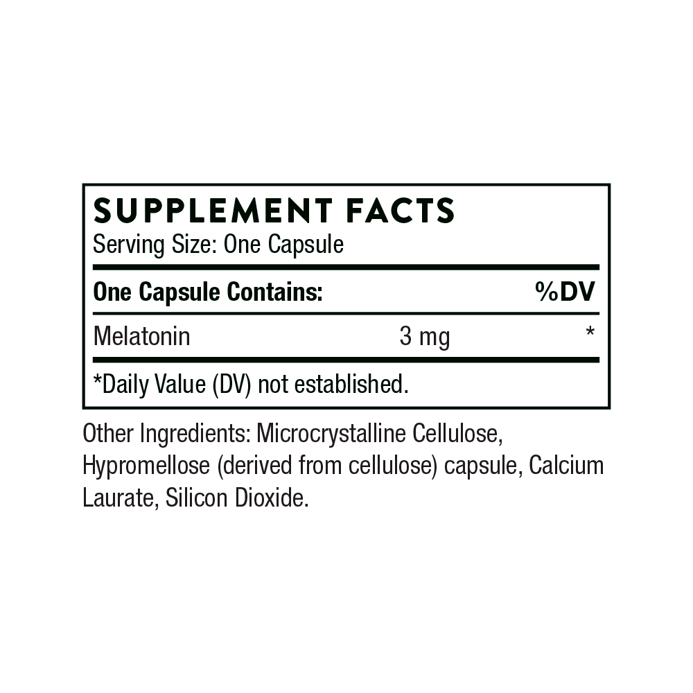 Thorne, Melaton-3 Melatonin, 3 mg, 60 Caps