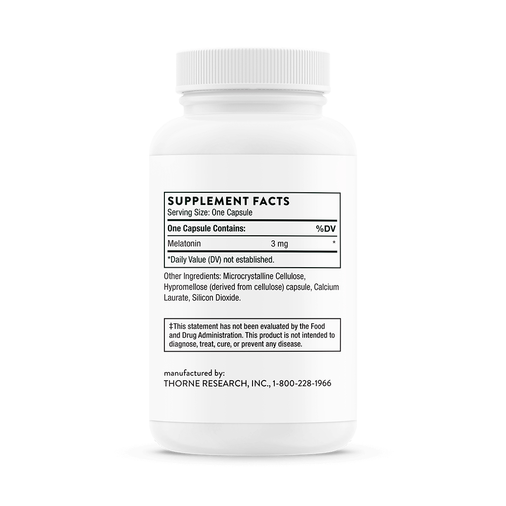 Thorne, Melaton-3 Melatonin, 3 mg, 60 Caps