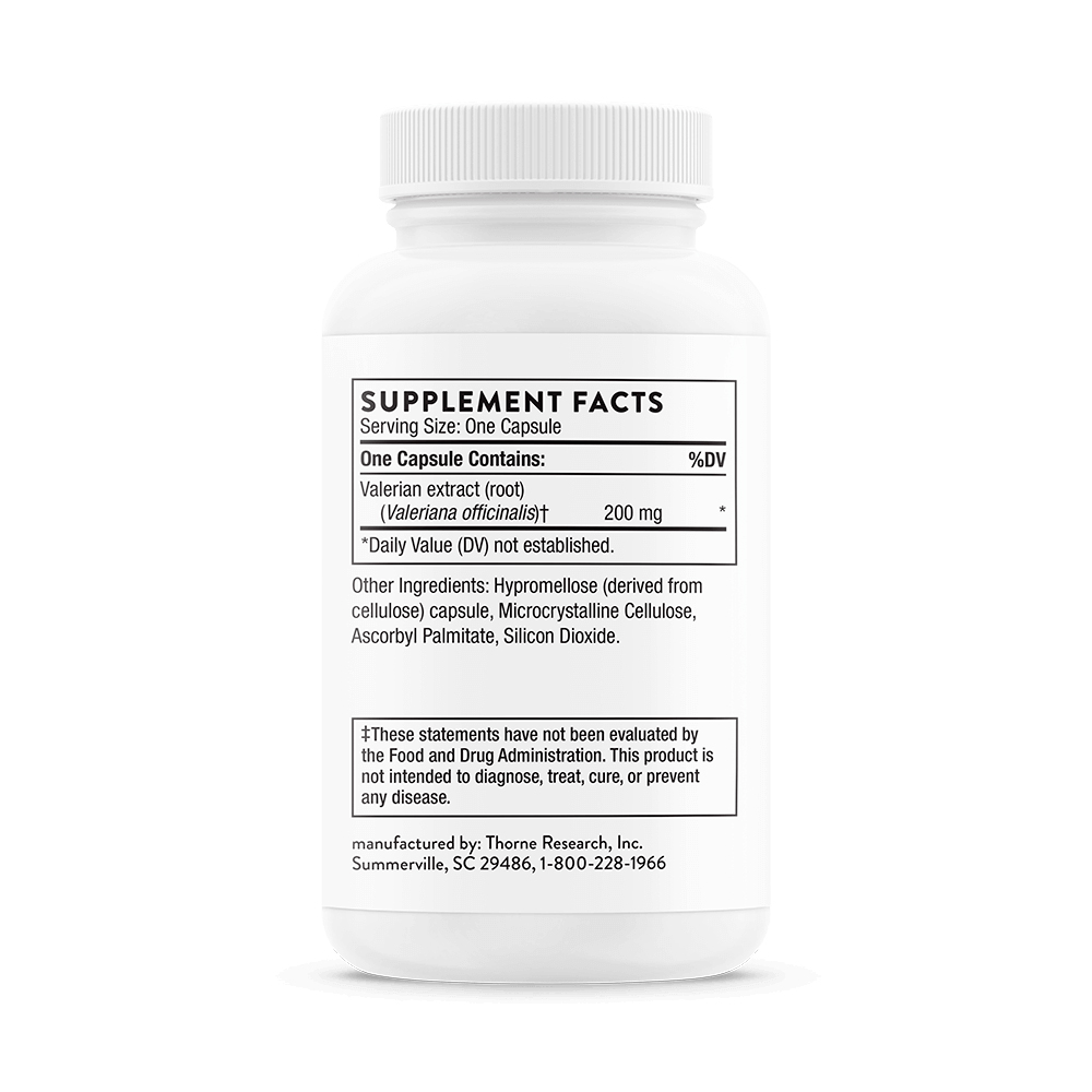 Thorne, Valerian Root, 200 mg, 30 Caps