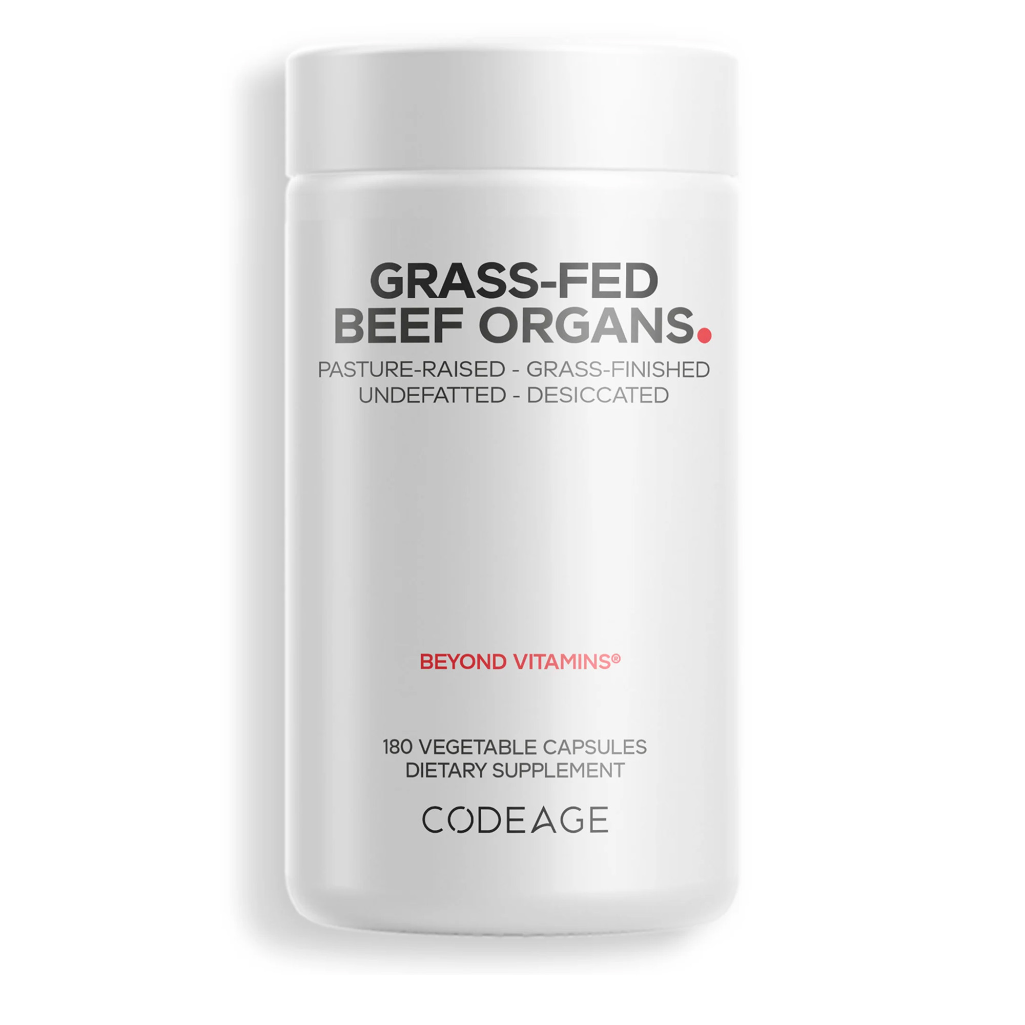 Codeage, Grass Fed Beef Organs, 180 Caps 1 Codeage, Grass Fed Beef Organs, 180 Caps