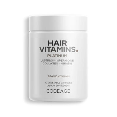 Codeage, Hair Vitamins Platinum with Lustriva, Collagen & Keratin, 90 Vegicaps