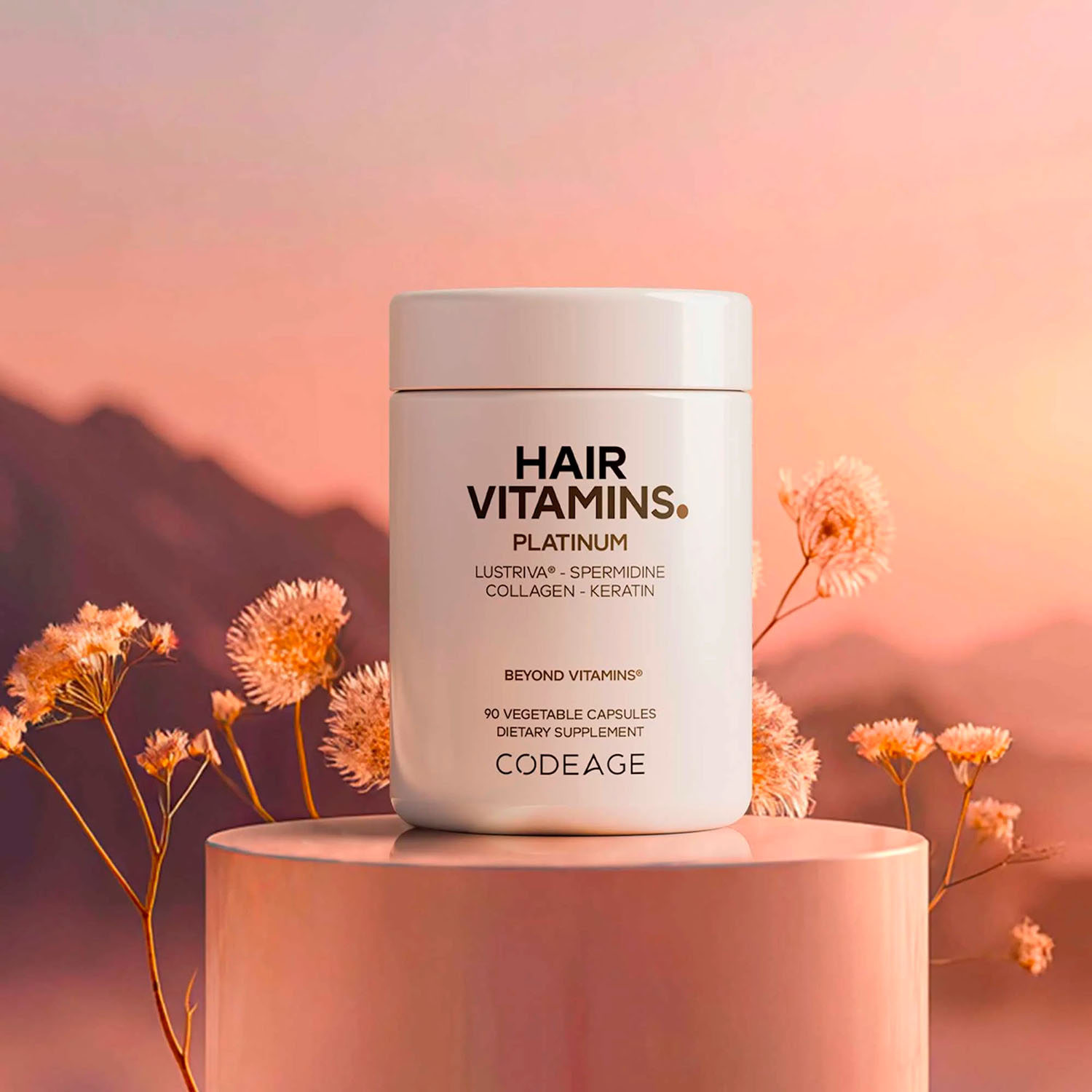 Codeage, Hair Vitamins Platinum with Lustriva, Collagen & Keratin, 90 Vegicaps